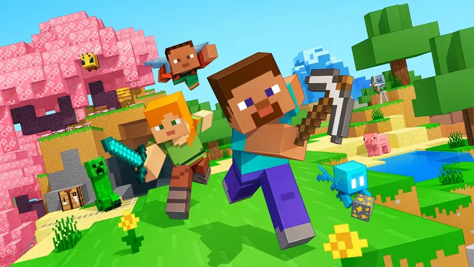 Players building together on a Minecraft server